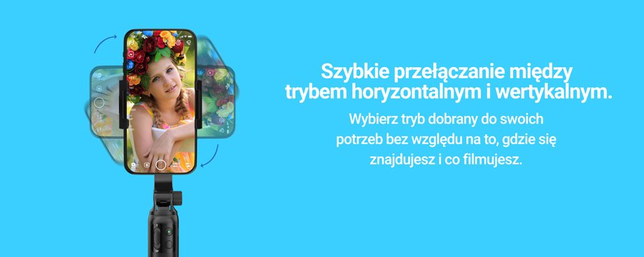 Gimbal Vimble One grafika z dziewczynką na ekranie smartfona