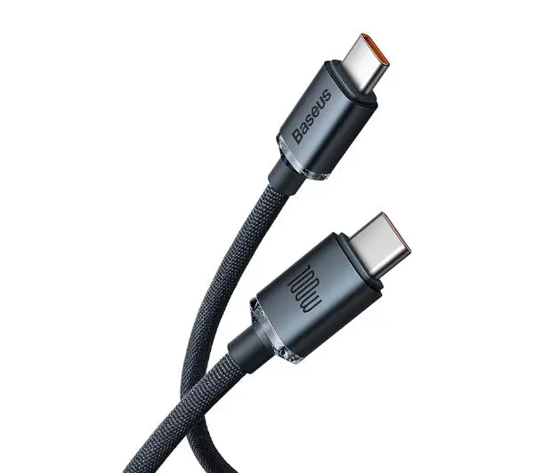 Baseus USB-C do USB-C Crystal 100W 2m Czarny