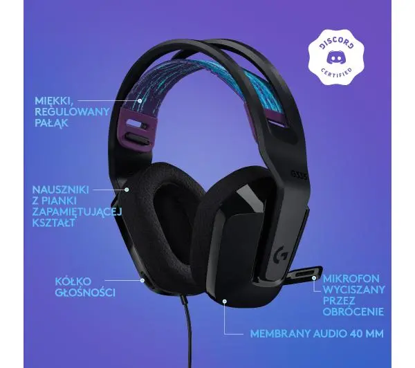Logitech G335 Nauszne Czarny