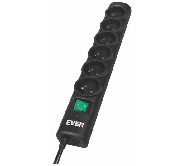 Ever Optima 6 gniazd 1,5m Czarny