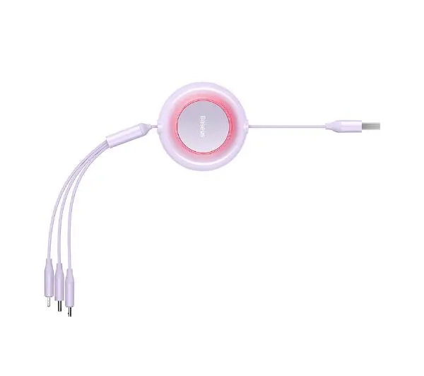 Baseus USB 3w1 Bright Mirror 2 micro USB Lightning USB-C 3,5A 1,1m Fioletowy