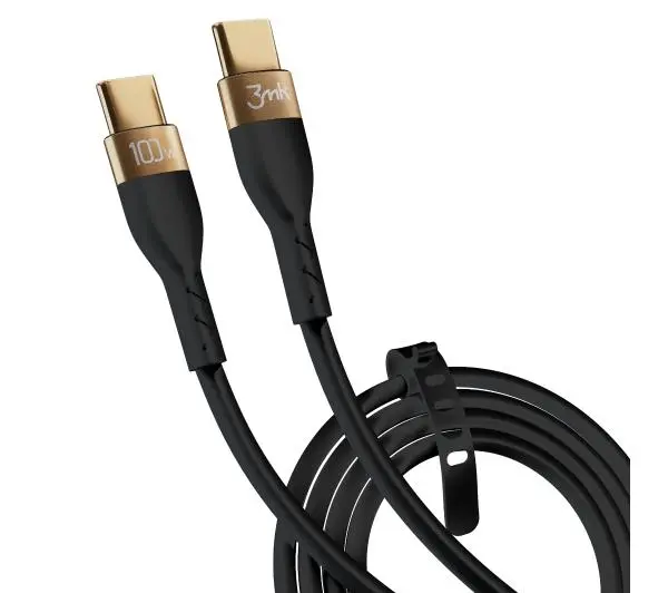 3mk Hyper Silicone Cable do USB-C to USB-C 2m 100W Czarny