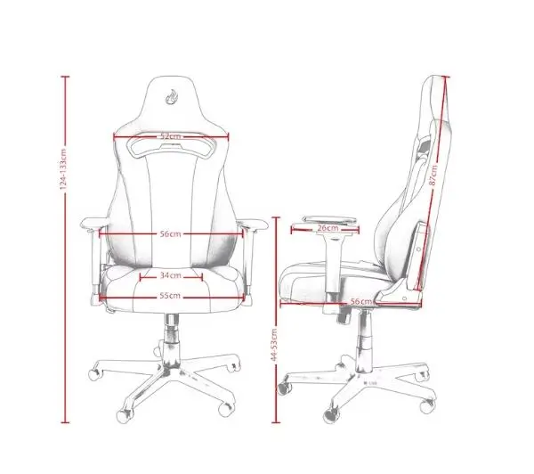 Nitro Concepts E250 Inferno Red Biurowy  do 120kg Tkanina Czarno-czerwony - Kup na Raty - RRSO 0%