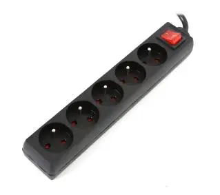 Omega 41107 5 gniazd 5m Czarny