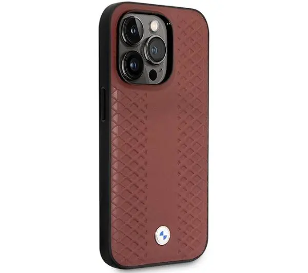 BMW Leather Diamond Pattern BMHCP14X22RFGR do iPhone 14 Pro Max