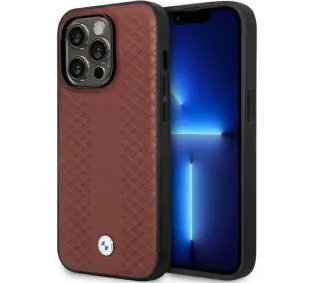 BMW Leather Diamond Pattern BMHCP14X22RFGR do iPhone 14 Pro Max