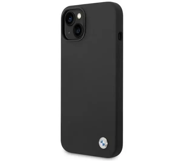 BMW Silicone Metal Logo BMHCP14SSILBK do iPhone 14