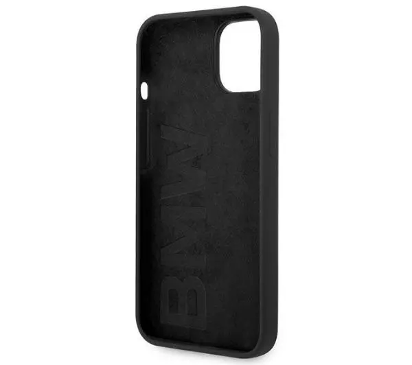 BMW Silicone Metal Logo BMHCP14SSILBK do iPhone 14