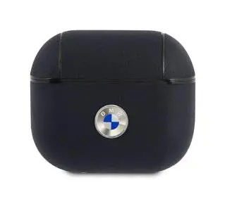 BMW Geniune Leather Silver Logo BMA3SSLNA do AirPods 3 Granatowy