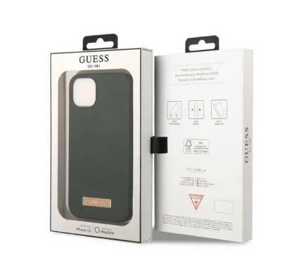 Guess Silicone Logo Plate MagSafe GUHMP13MSBPLA do iPhone 13