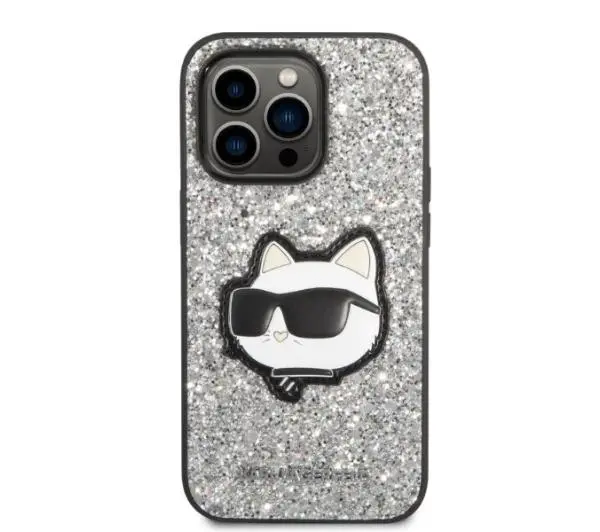 Karl Lagerfeld Glitter Choupette Patch KLHCP14LG2CPS do iPhone 14 Pro
