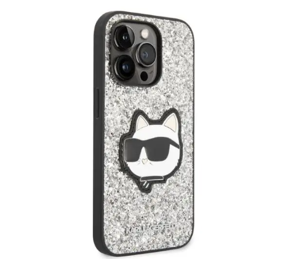 Karl Lagerfeld Glitter Choupette Patch KLHCP14LG2CPS do iPhone 14 Pro
