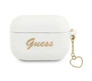 Guess Silicone Charm Heart Collection do AirPods Pro Biały