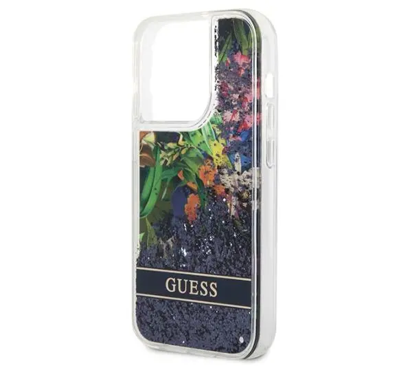 Guess Flower Liquid Glitter GUHCP14LLFLSB do iPhone 14 Pro