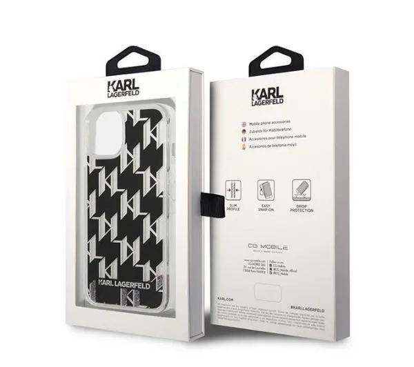 Karl Lagerfeld Liquid Glitter Monogram KLHCP14SLMNMK do iPhone 14