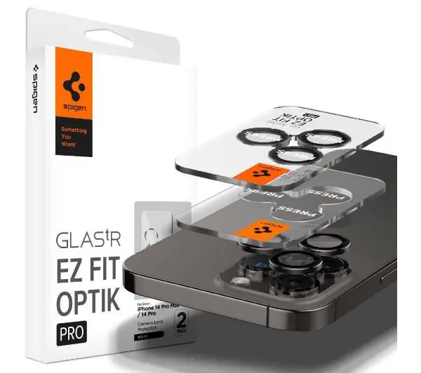Szkło hartowane na obiektyw SPIGEN Optik.Tr Ez Fit do Apple iPhone 14 Pro/14 Pro Max/15 Pro/15 Pro Max/16 Pro/16 Pro Max/17 Pro/17 Pro Max Czarny