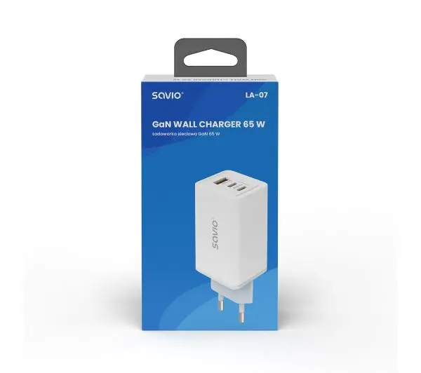 Savio LA-07 GaN PD3.0 65W Biały
