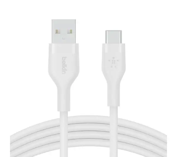 Zdjęcia - Kabel Belkin Silicone USB-C do USB-A 1m Biały 