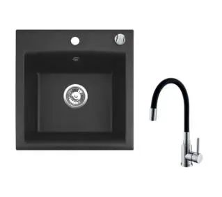 Alveus Mija 10 czarny granitowy + bateria elastyczna 1147565 - TRZECI -55%, ALBO 5-TY ZA 1ZŁ - Kup na Raty - RRSO 0%