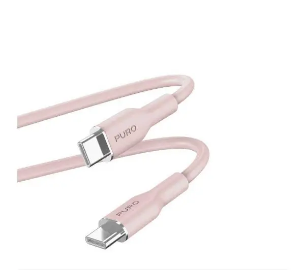 Puro ICON Soft PUUSBCUSBCICONROSE USB-C do USB-C do 1,5m Różowy