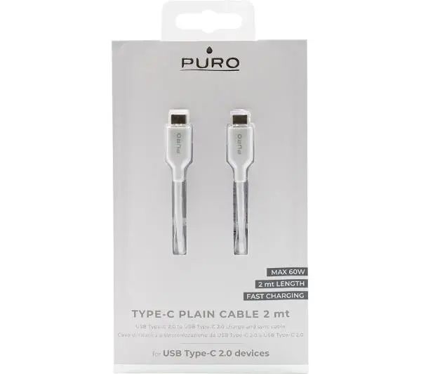 Puro CUSBCUSBC2MTWHI USB-C do USB-C 2m Biały
