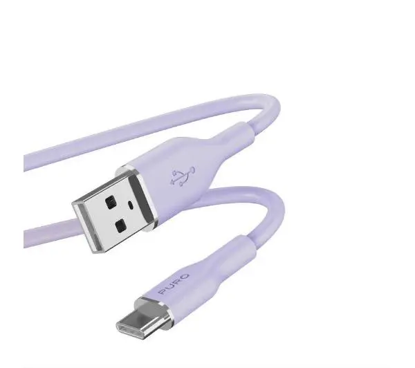 Puro ICON Soft PUUSBCICONLVD USB-A do USB-C 1,5m Fioletowy
