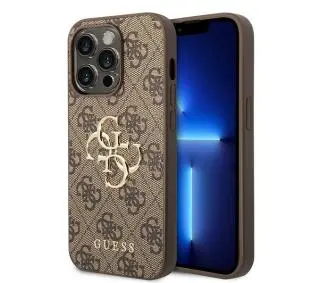 Guess 4G Big Metal Logo GUHCP15X4GMGBR do iPhone 15 Pro Max Brązowy