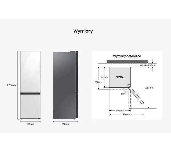 Samsung Bespoke RB38C7B6A22 Funkcje AI Pełny No Frost 203cm Komora świeżości Zdalne sterowanie Czarne szkło - TRZECI -55%, ALBO 5-TY ZA 1ZŁ - Kup na Raty - RRSO 0%