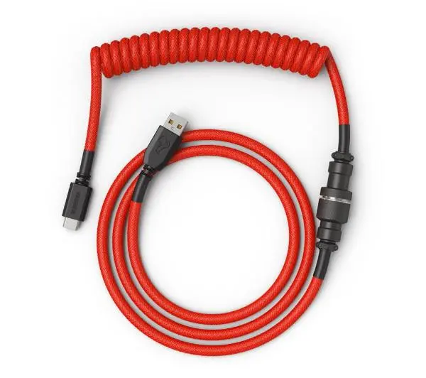 Glorious PC Gaming Race Coil Cable Crimson Red USB-C - USB-A  (GLO-CBL-COIL-RED) Czerwony
