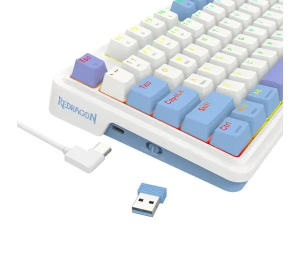 Redragon K664WBP-RGB-PRO Gloria Pro Biało-niebieski