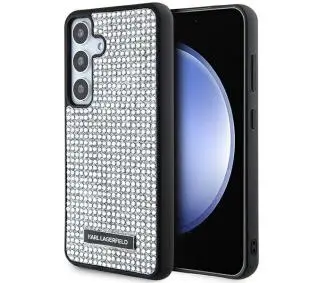 Karl Lagerfeld Rhinestone Logo Metal Plate do Samsung Galaxy S24 Srebrny