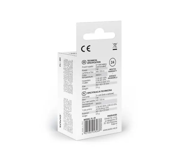 Savio FL-01, czołowa, COB LED, 140 lm