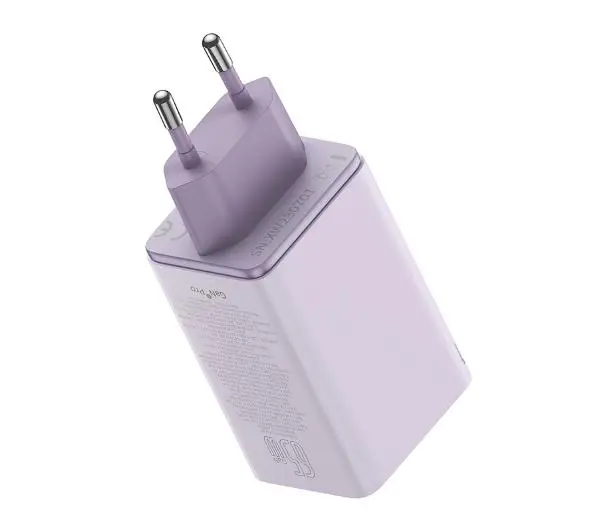 Baseus GaN6 Pro 2xUSB-C + 2xUSB 65W Fioletowy