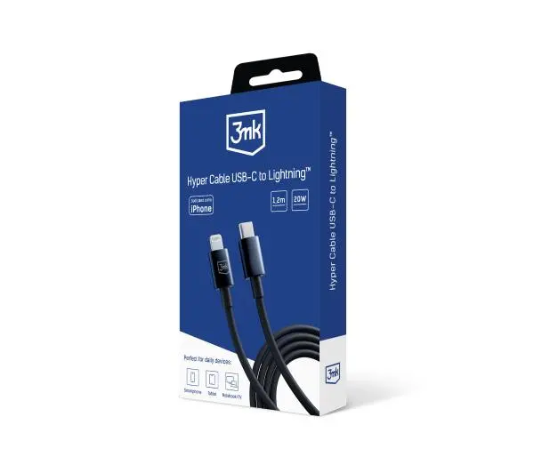 3mk Hyper USB-C do Lightning 20W 1,2m Czarny