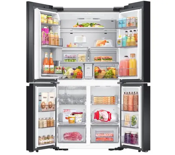 Samsung RF65DB960E22 Funkcje AI Pełny No Frost 185,3cm Dystrybutor wody Zdalne sterowanie Czarne szkło - Kup na Raty - RRSO 0%