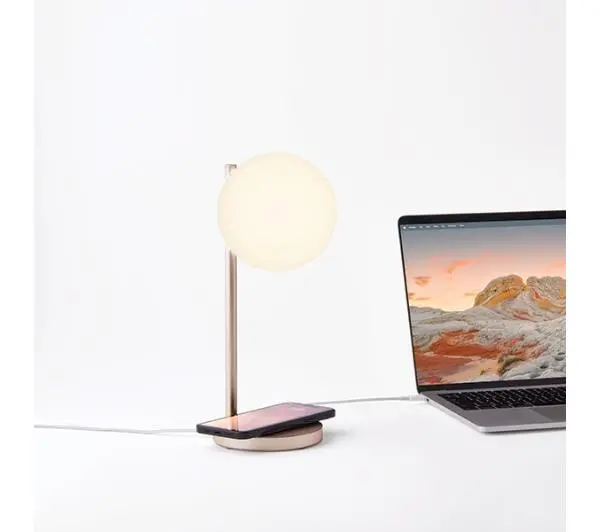 Lexon Bubble LED z ładowarką indukcyjną 15W LH70D Złoty