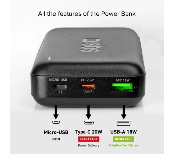 SBS TTBB20000PD20K 20000mAh 20W Czarny