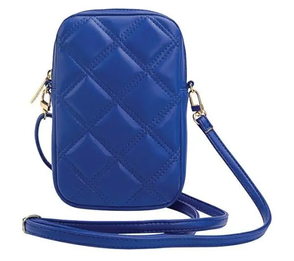 Guess torebka Zip Quilted 4G Niebieski