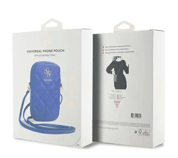 Guess torebka Zip Quilted 4G Niebieski
