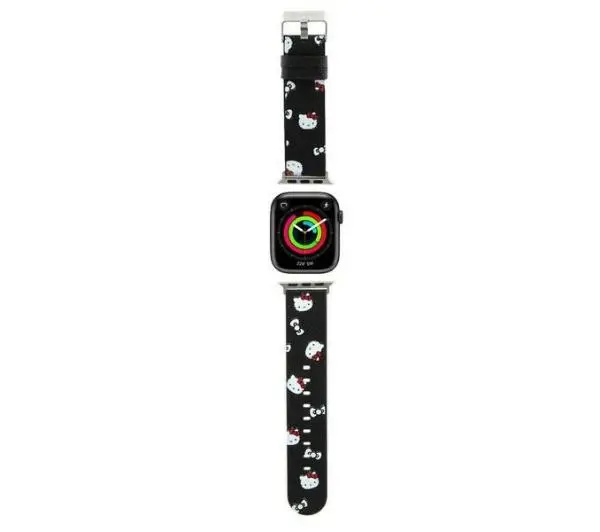 Hello Kitty do Watch 38/40/41mm strap Heads & Bows Pattern Czarny