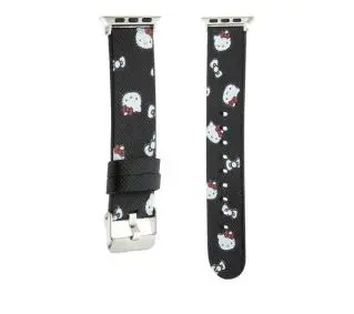 Hello Kitty do Watch 38/40/41mm strap Heads & Bows Pattern Czarny