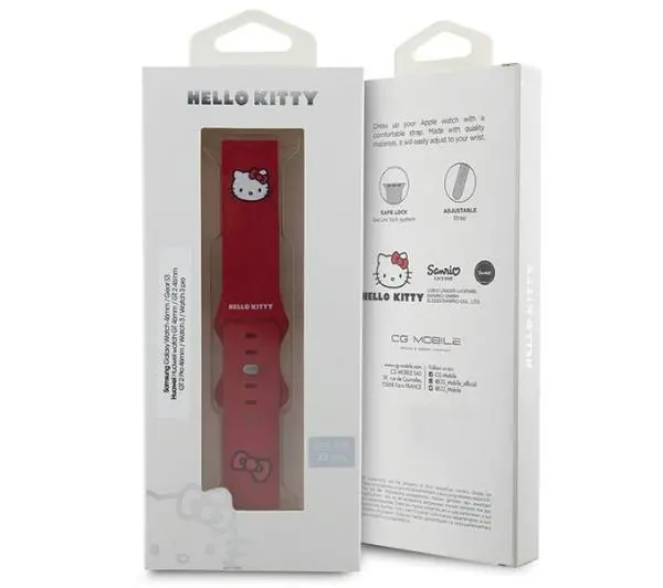 Hello Kitty Uniwersalny Silicone Kitty Head 22mm Czerwony
