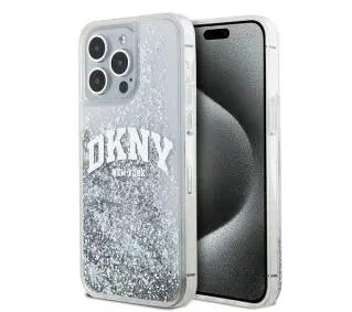 DKNY Liquid Glitter Big Logo do iPhone 15 Pro Biały