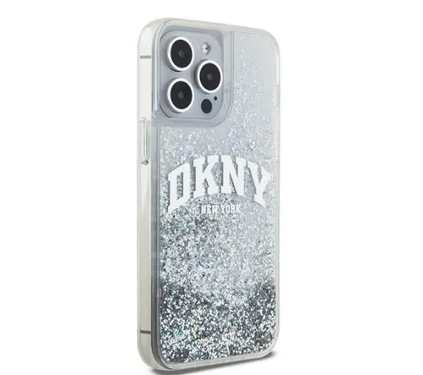 DKNY Liquid Glitter Big Logo do iPhone 15 Pro Biały