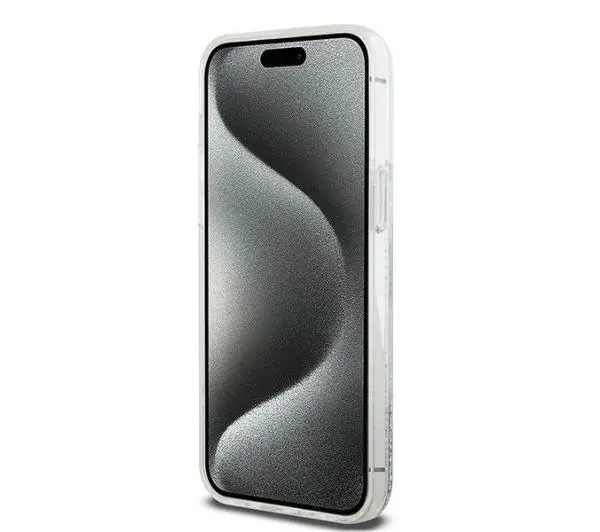 DKNY Liquid Glitter Big Logo do iPhone 15 Pro Biały