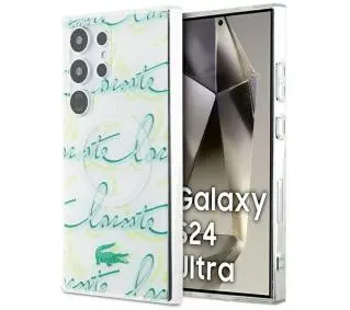 Lacoste LCHMS24LUSCN Hardcase Logo Script MagSafe do Samsung Galaxy S24 Ultra Biały - TRZECI -55%, ALBO 5-TY ZA 1ZŁ