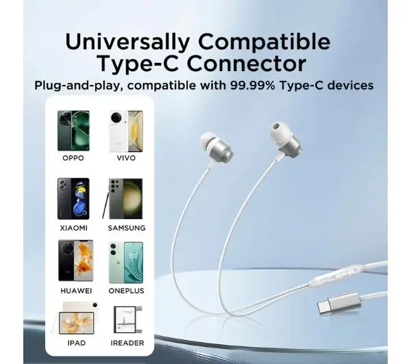 Joyroom JR-EC06 USB-C Dokanałowe Szary