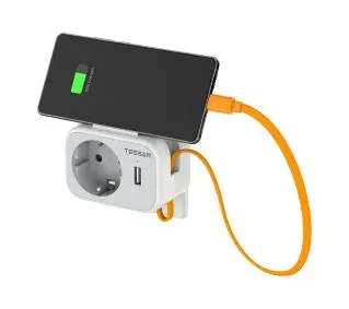 Tessan TS-332-DE 1 gniazdo USB-A Biało-szary