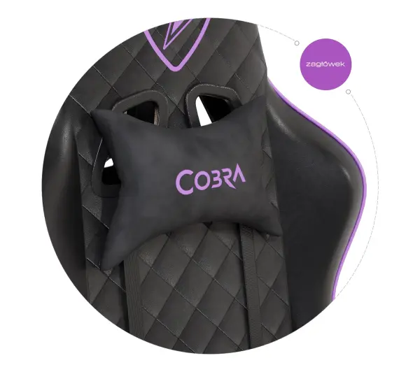 Cobra Draco CRF190 Gamingowy do 130kg Skóra ECO Czarno-różowy - Kup na Raty - RRSO 0%