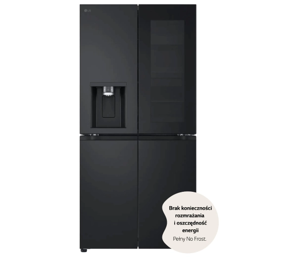 LG InstaView GMG860EPBE Funkcje AI Pełny No Frost 178,7cm Dystrybutor wody Zdalne sterowanie Ciemny grafit mat - TRZECI -55%, ALBO 5-TY ZA 1ZŁ - Kup na Raty - RRSO 0%